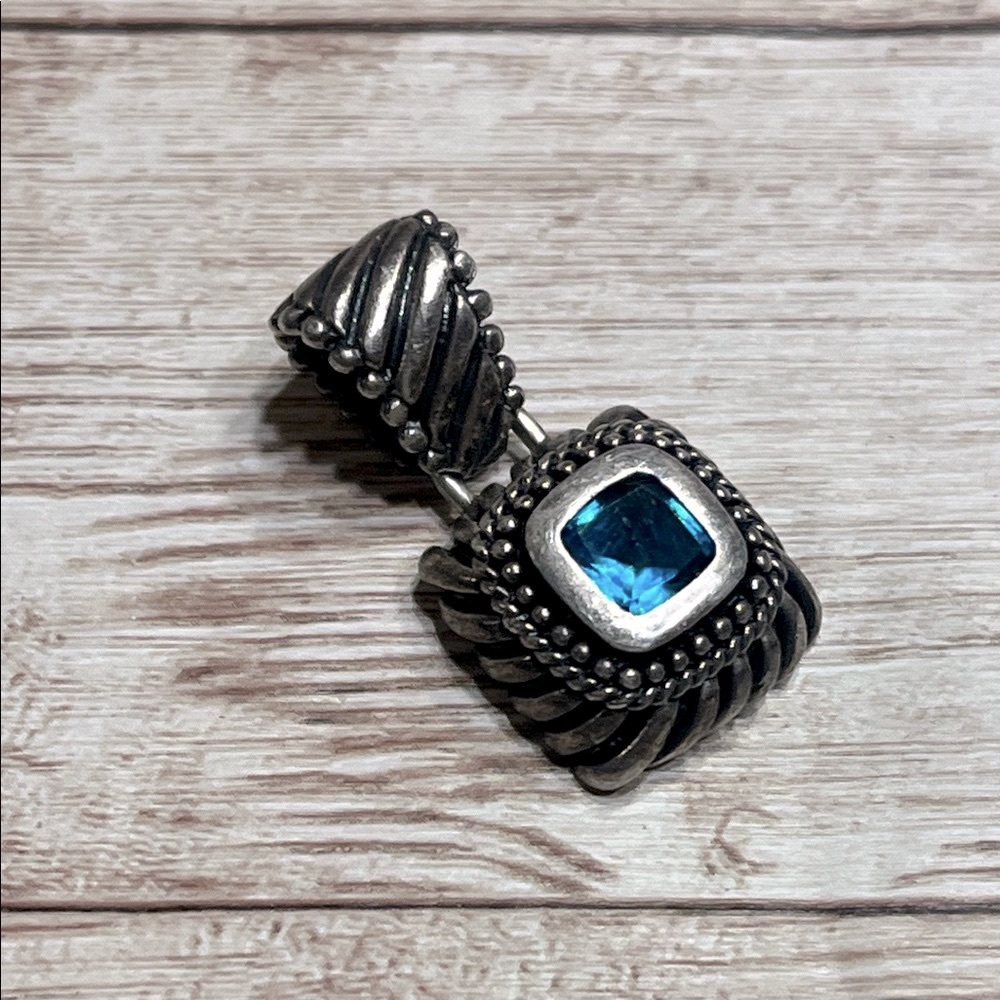925 Sterling Silver and Aquamarine Pendant